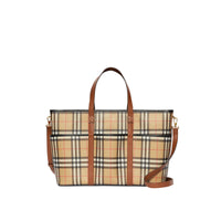 ARCHIVE BEIGE Sac à langer en toile écologique Vintage check