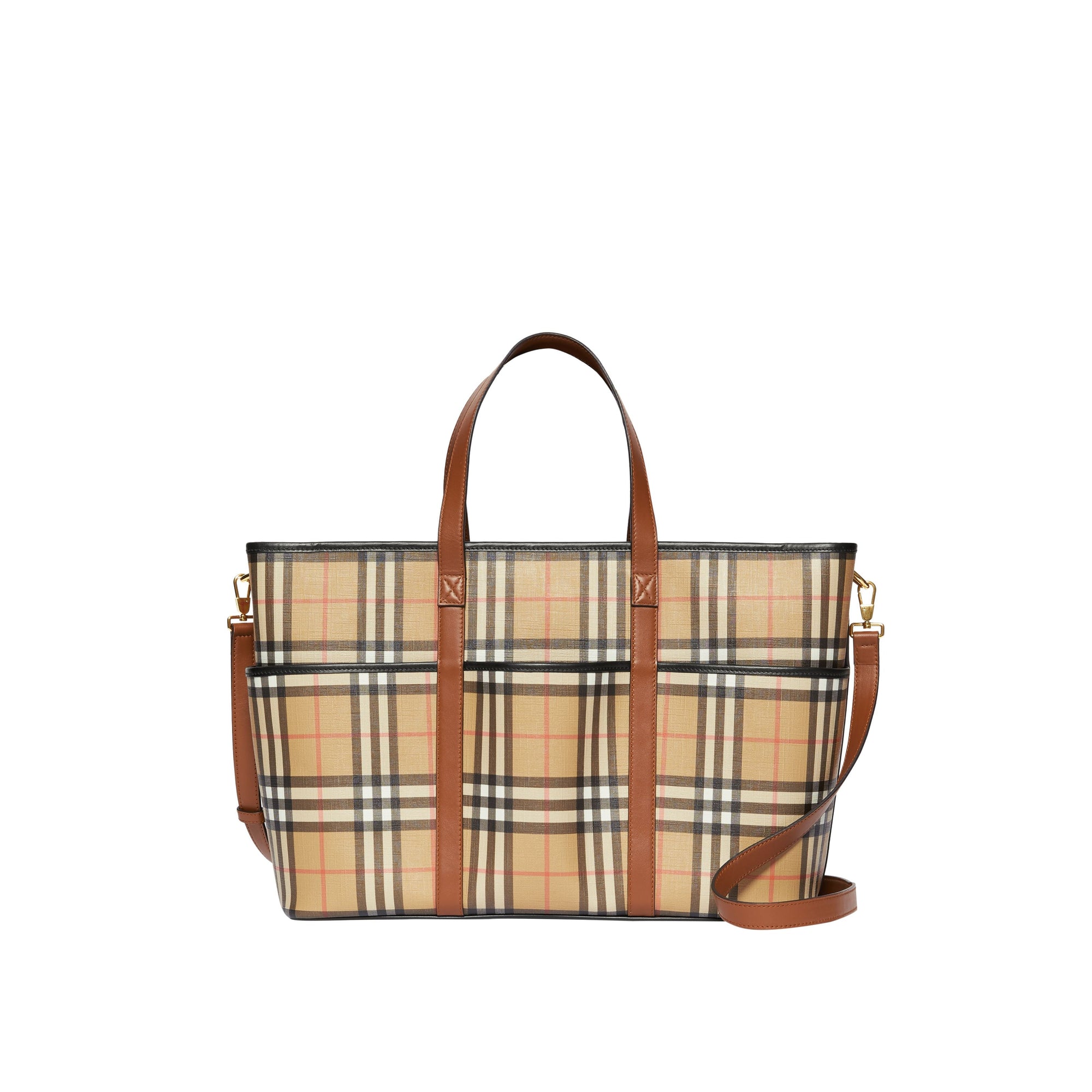 ARCHIVE BEIGE Sac à langer en toile écologique Vintage check