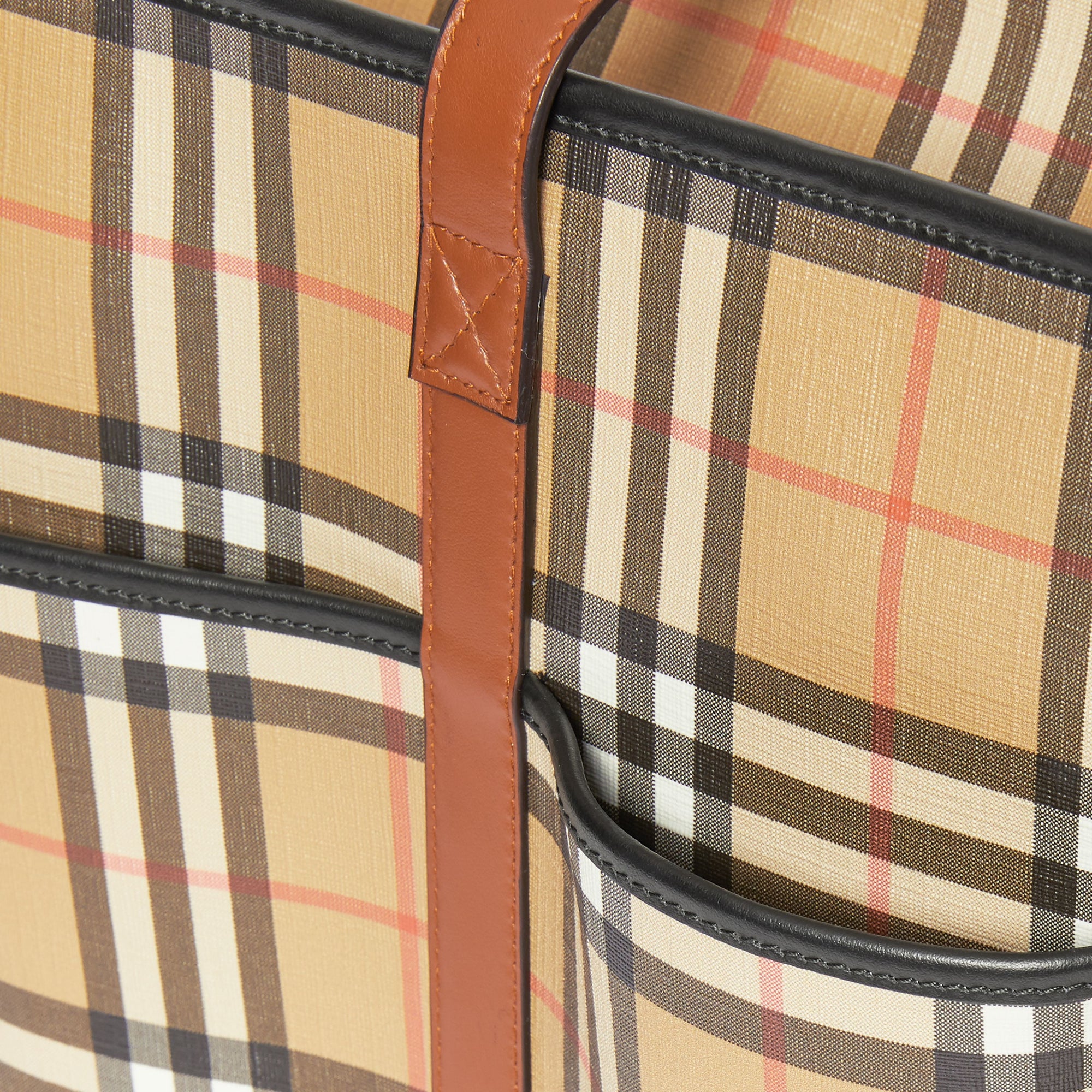 ARCHIVE BEIGE Sac à langer en toile écologique Vintage check