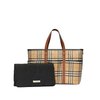 ARCHIVE BEIGE Sac à langer en toile écologique Vintage check