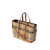 ARCHIVE BEIGE Sac à langer en toile écologique Vintage check