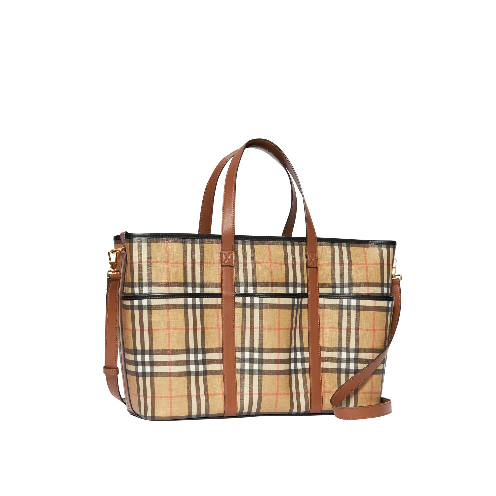 ARCHIVE BEIGE Sac à langer en toile écologique Vintage check