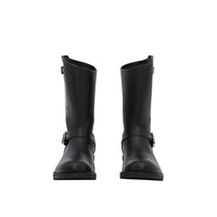 Bottes de motard en cuir à imprimé montage - Noir