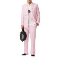 Veste de costume slim en laine avec boutons pression - Rose bonbon
