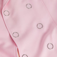 Veste de costume slim en laine avec boutons pression - Rose bonbon