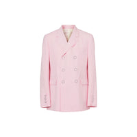 Veste de costume slim en laine avec boutons pression - Rose bonbon