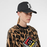 Casquette de baseball en coton bicolore monogram - Noir & blanc