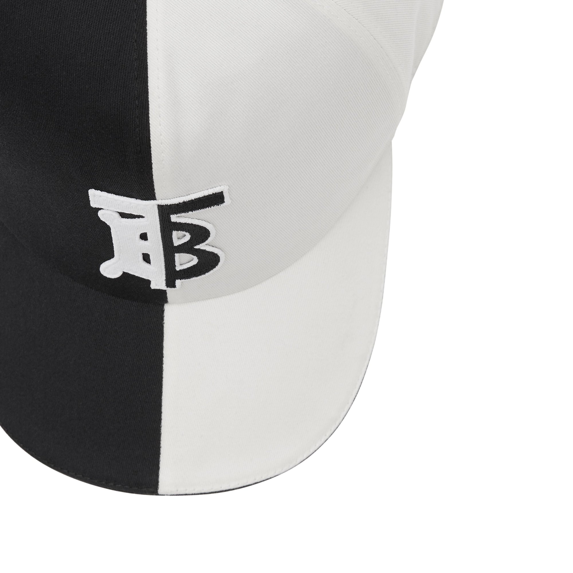 Casquette de baseball en coton bicolore monogram - Noir & blanc