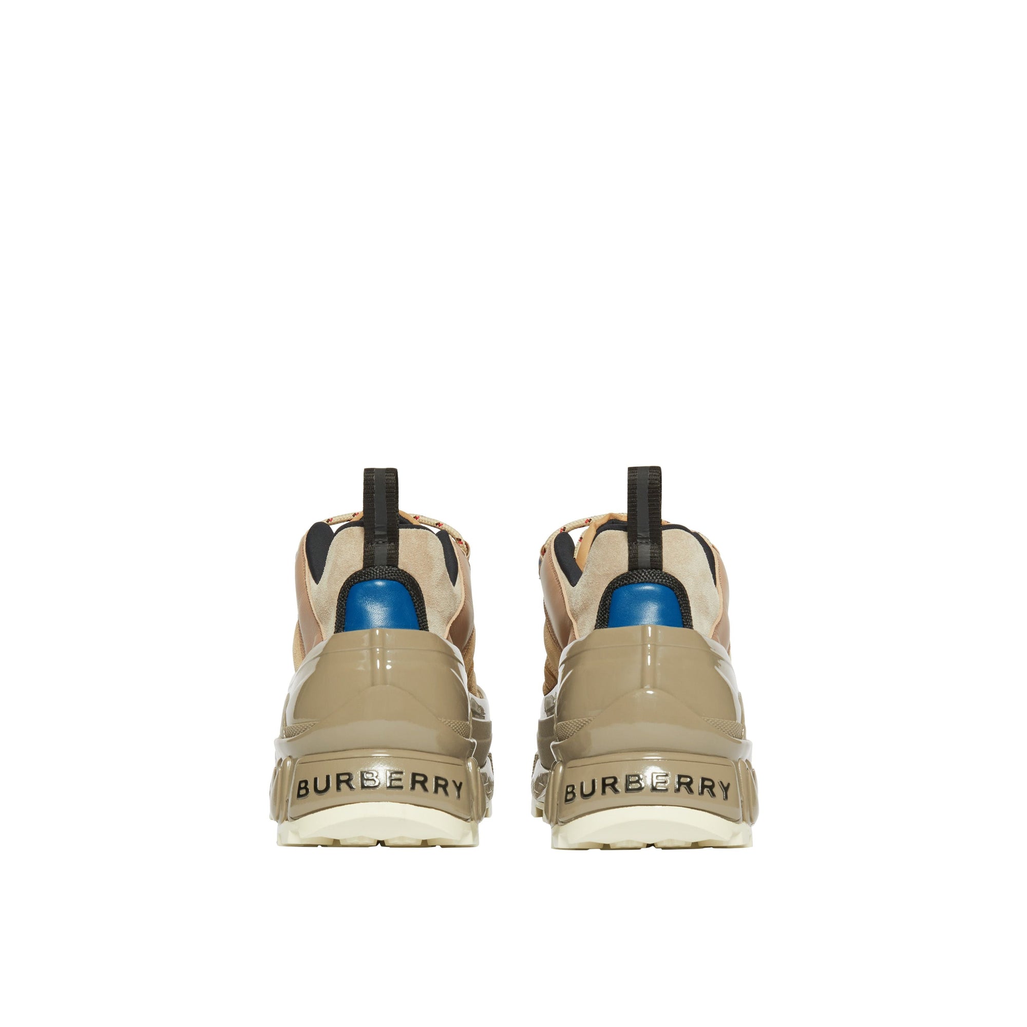 BEIGE Sneakers Arthur en cuir velours, mesh et cuir
