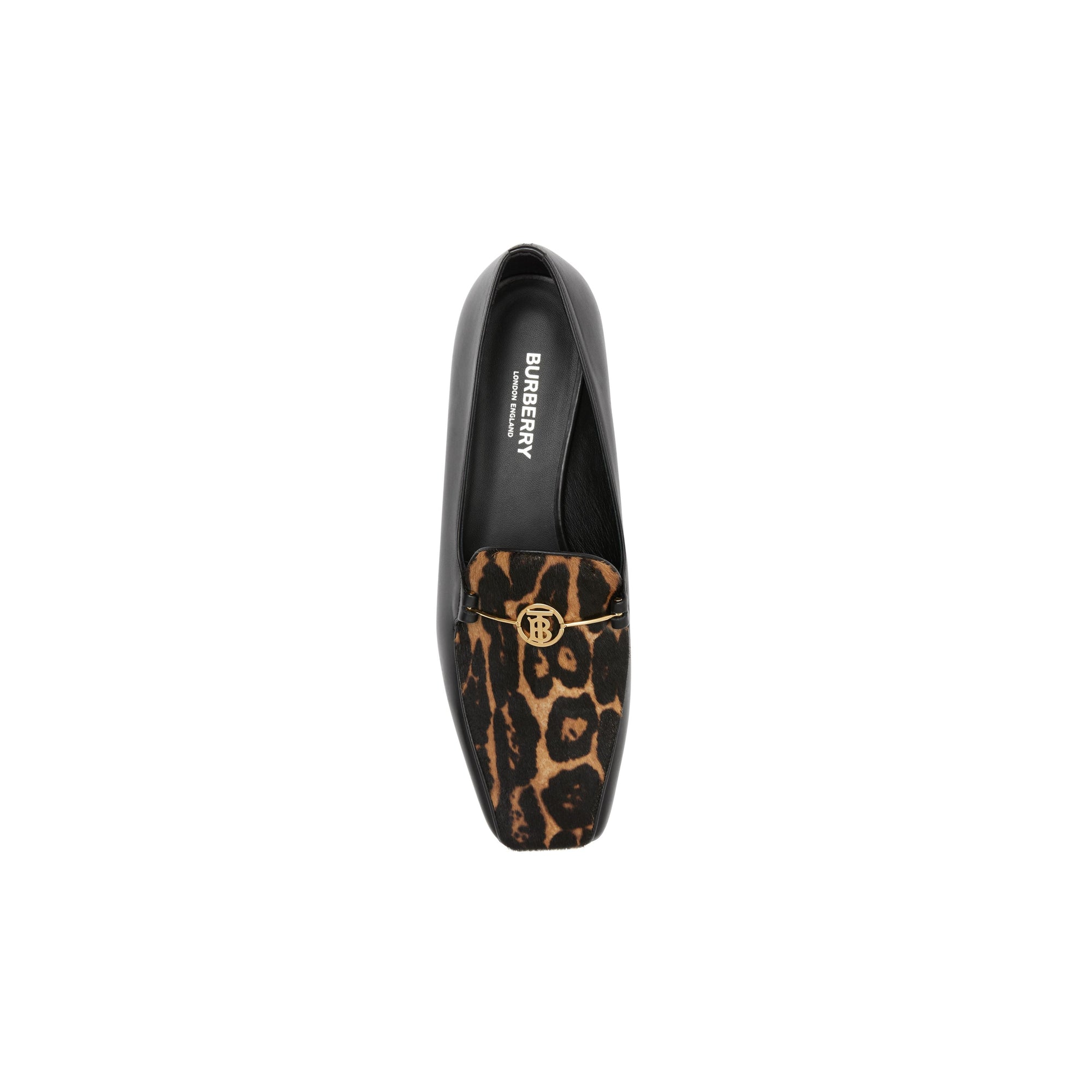 Mocassins en cuir et poil de veau à imprimé léopard - Noir & léopard