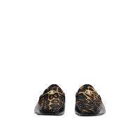 Mocassins en cuir et poil de veau à imprimé léopard - Noir & léopard