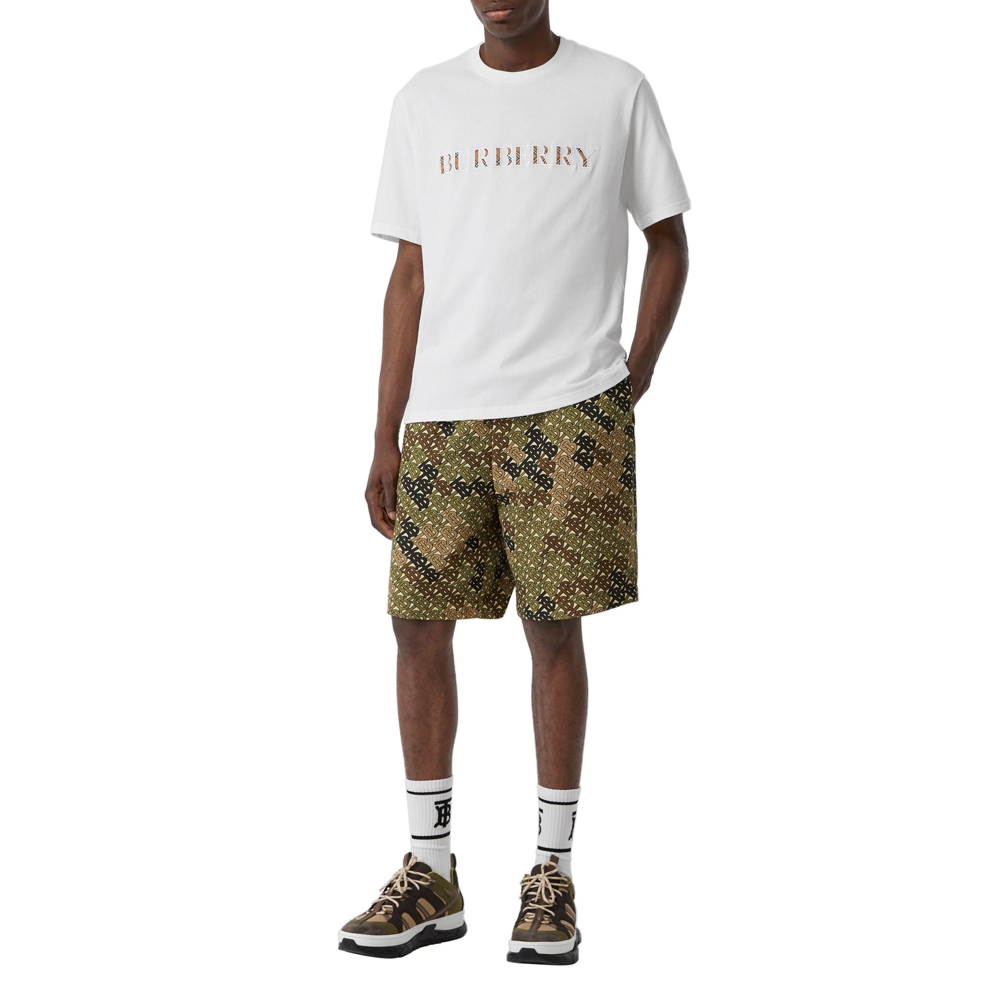 WHITE T-shirt en coton avec logo brodé check