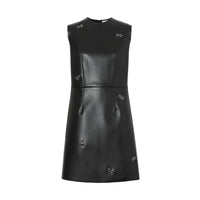 BLACK Minirobe en similicuir avec ornements