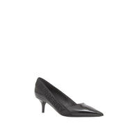 Escarpins à bout pointu en cuir verni avec logo - Noir