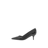 Escarpins à bout pointu en cuir verni avec logo - Noir