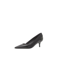 Escarpins à bout pointu en cuir verni avec logo - Noir