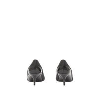 Escarpins à bout pointu en cuir verni avec logo - Noir