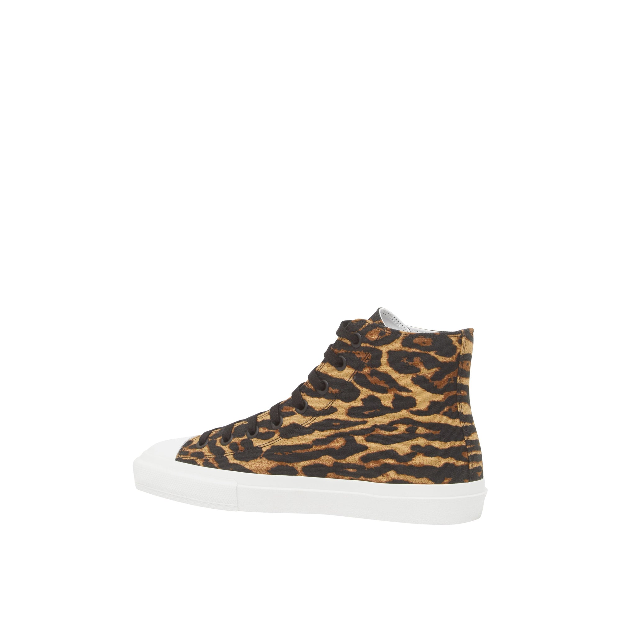 Sneakers montantes à imprimé léopard avec logo - Marron