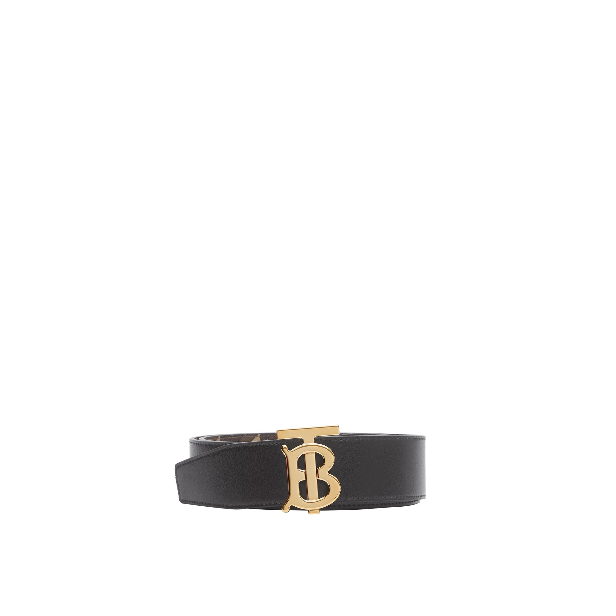 BRIDLE BROWNNS/BLKLG Ceinture réversible en toile écologique Monogram et cuir