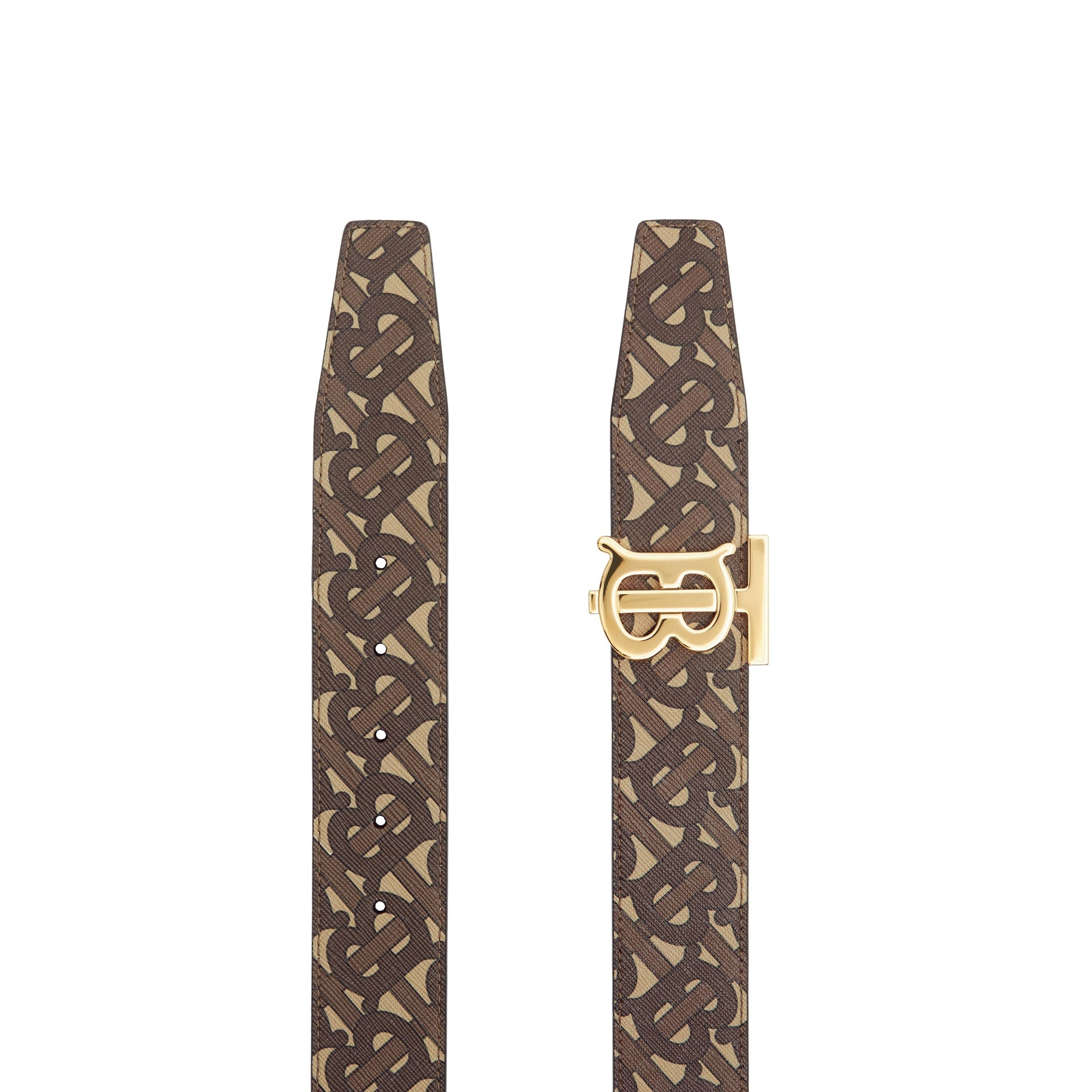BRIDLE BROWNNS/BLKLG Ceinture réversible en toile écologique Monogram et cuir