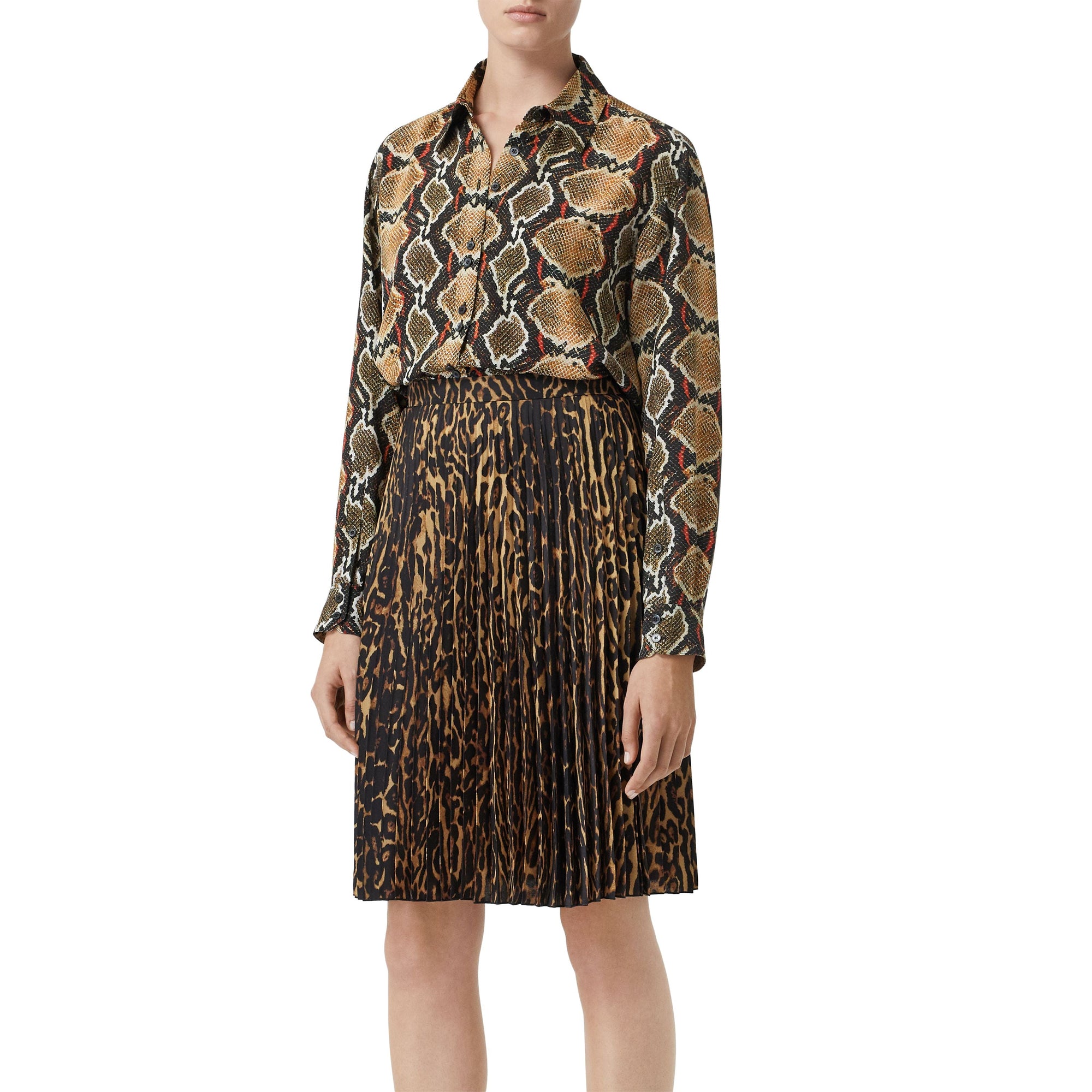 SOFT COCOA IP PTTN Chemise en soie à imprimé python