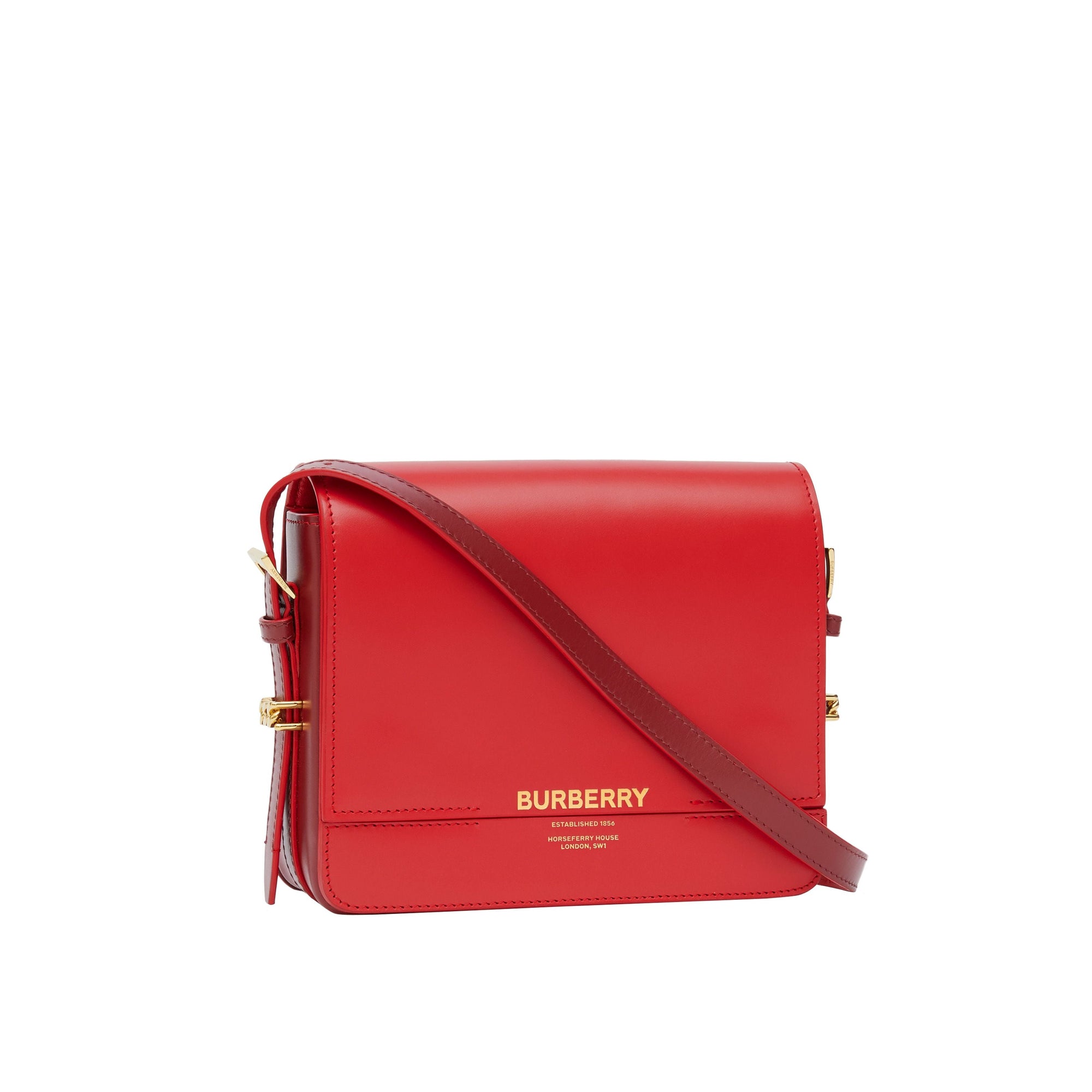 Petit sac grace en cuir bicolore - Rouge vif & bourgogne