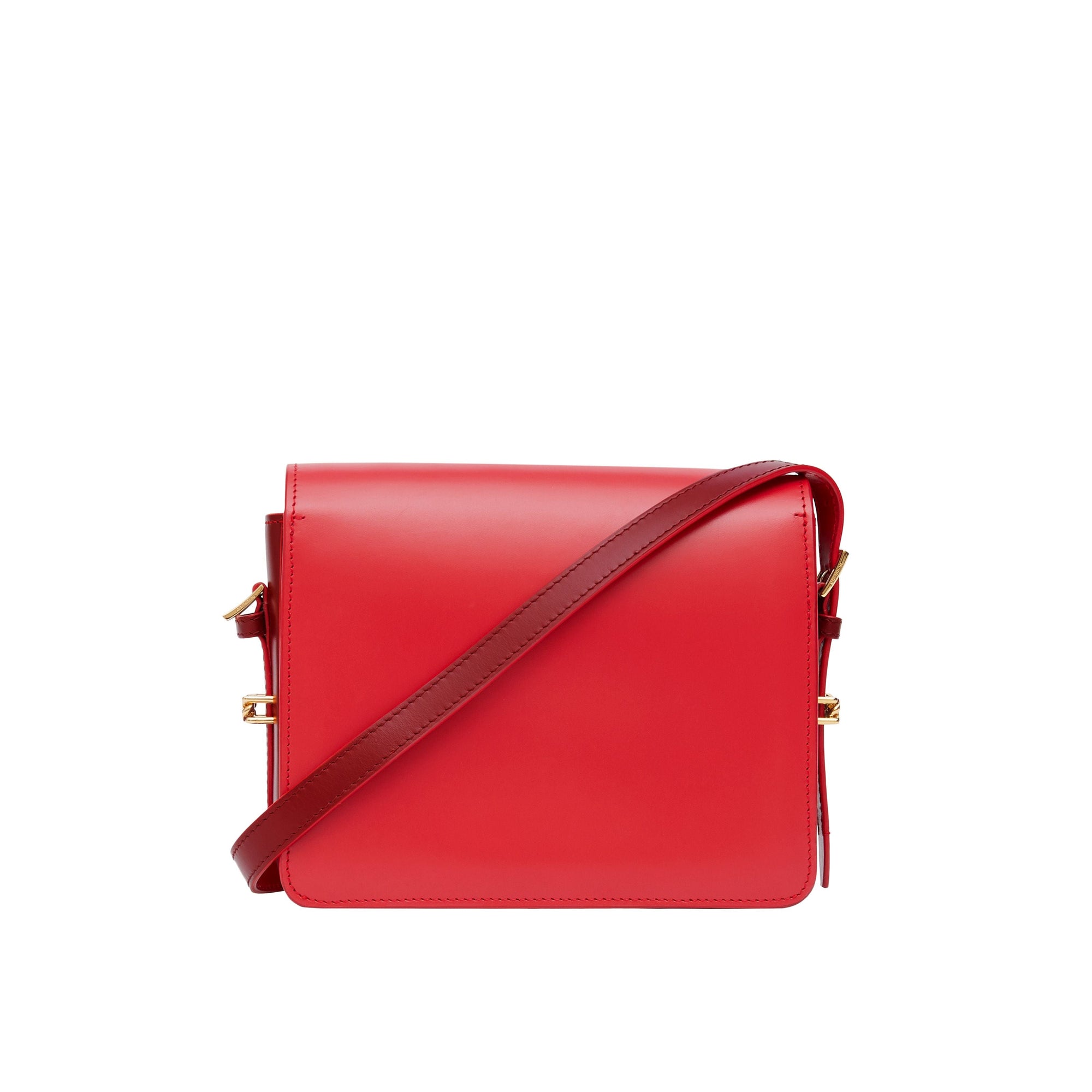Petit sac grace en cuir bicolore - Rouge vif & bourgogne