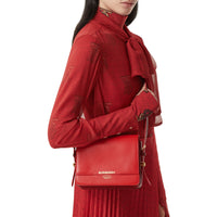 Petit sac grace en cuir bicolore - Rouge vif & bourgogne