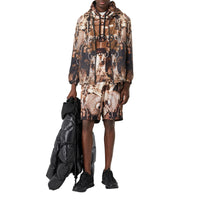 BRONZE IP PTTN Veste à capuche réversible en nylon avec imprimé sous-marin