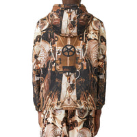 BRONZE IP PTTN Veste à capuche réversible en nylon avec imprimé sous-marin