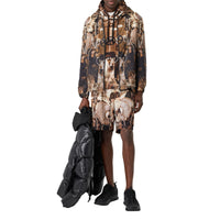 BRONZE IP PTTN Veste à capuche réversible en nylon avec imprimé sous-marin
