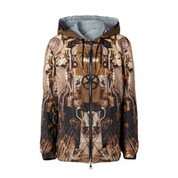 BRONZE IP PTTN Veste à capuche réversible en nylon avec imprimé sous-marin