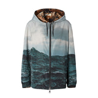 BRONZE IP PTTN Veste à capuche réversible en nylon avec imprimé sous-marin
