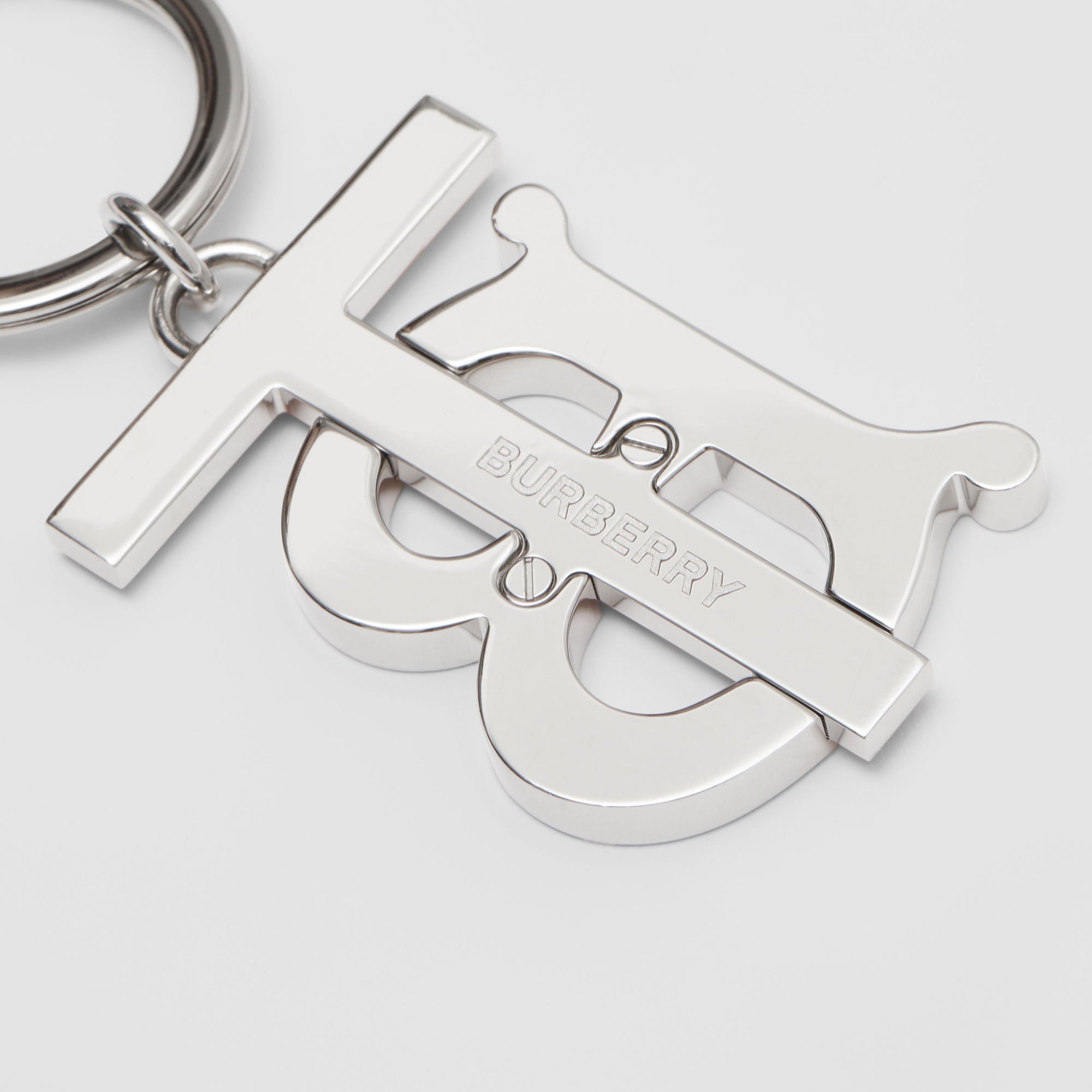Porte-clés plaqué palladium monogram - Orange vif