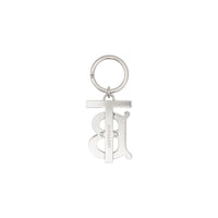 Porte-clés plaqué palladium monogram - Orange vif