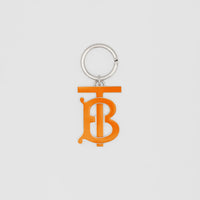 Porte-clés plaqué palladium monogram - Orange vif