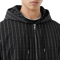 BLACK IP PAT Veste à capuche en nylon avec fines rayures à logo