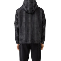 BLACK IP PAT Veste à capuche en nylon avec fines rayures à logo