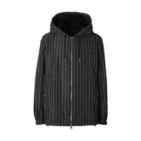 BLACK IP PAT Veste à capuche en nylon avec fines rayures à logo