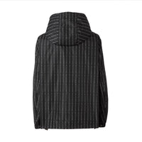 BLACK IP PAT Veste à capuche en nylon avec fines rayures à logo
