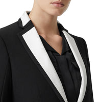 BLACK Veste tailleur en laine avec panneau en soie