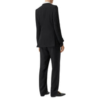 BLACK Veste tailleur en laine avec panneau en soie