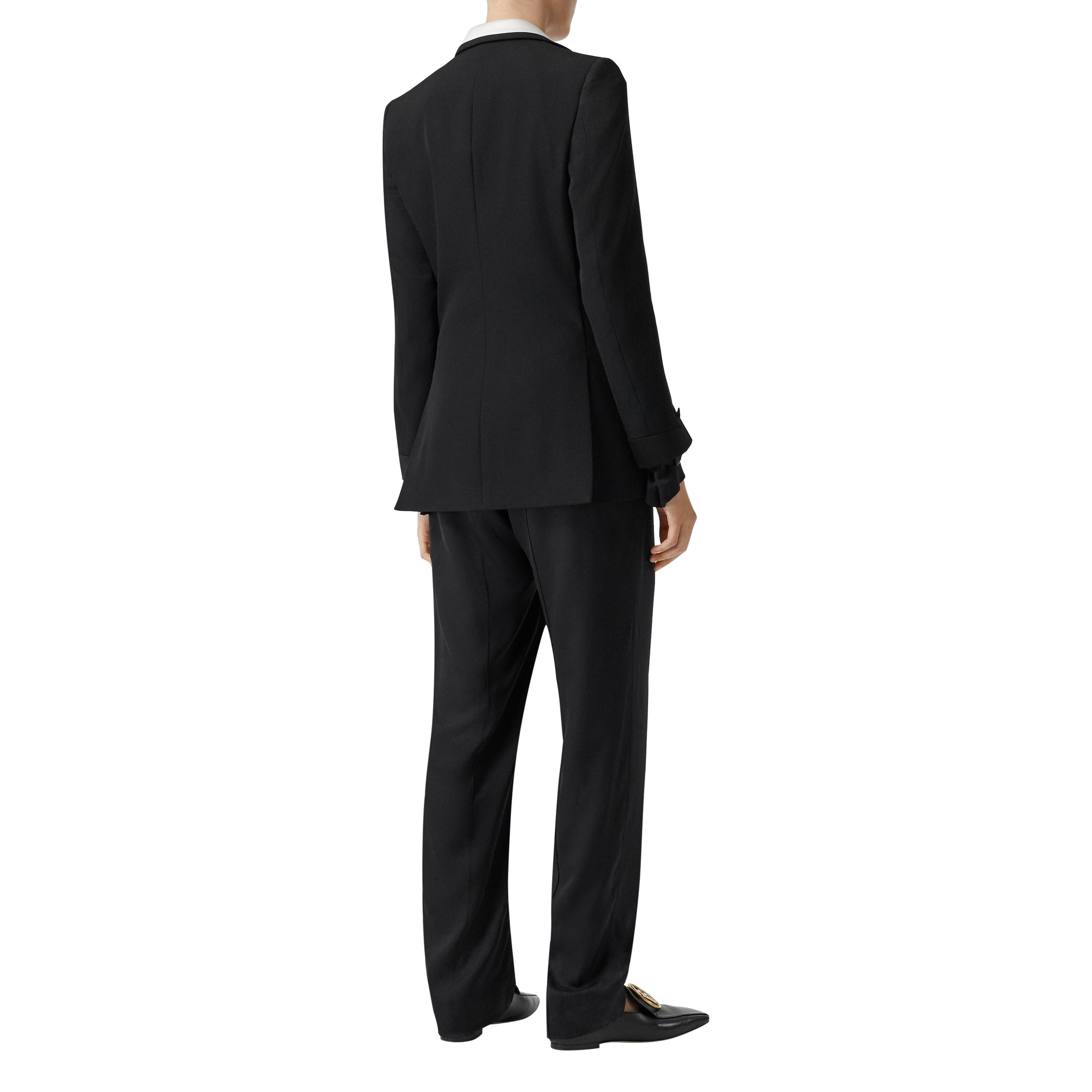 BLACK Veste tailleur en laine avec panneau en soie
