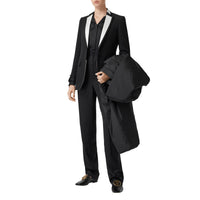 BLACK Veste tailleur en laine avec panneau en soie