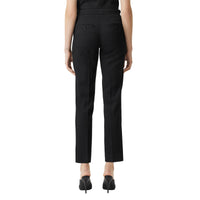 BLACK Pantalon tailleur en laine à rayures en satin