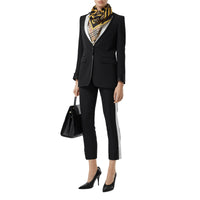 BLACK Pantalon tailleur en laine à bandes latérales