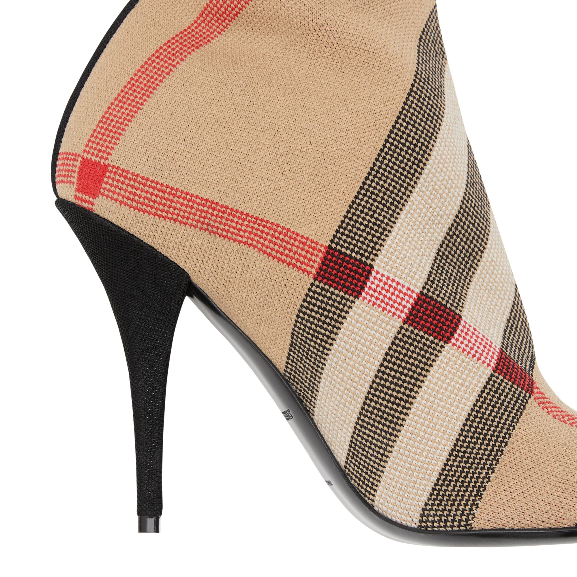 Bottes façon chaussettes en maille stretch check - Beige d'archive