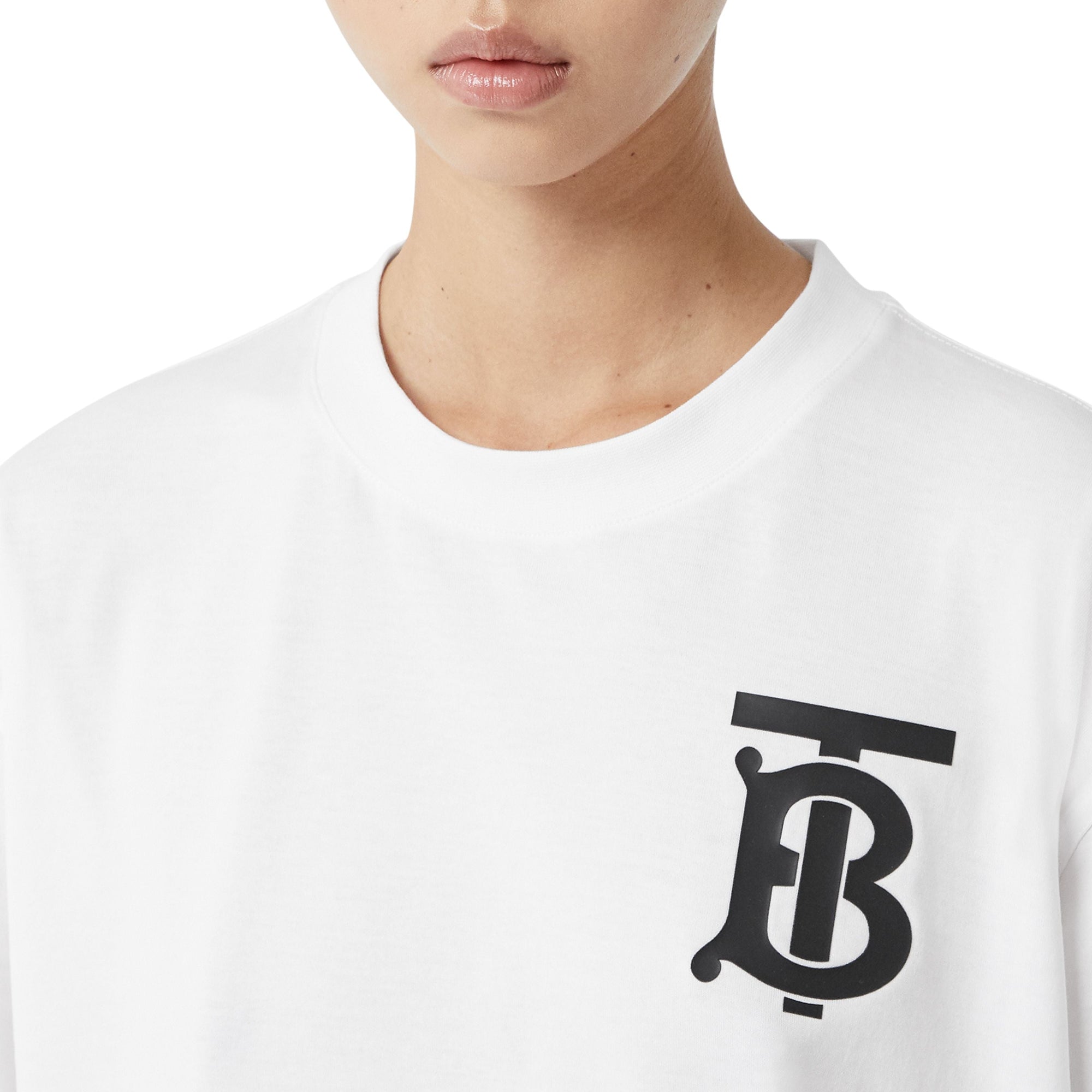WHITE Haut à manches longues en coton Monogram