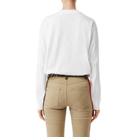 WHITE Haut à manches longues en coton Monogram