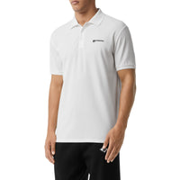 WHITE Polo oversize en piqué de coton avec coordonnées géographiques